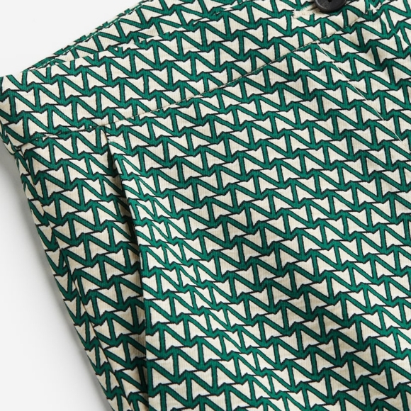 Set Oversized Resort Shirt & Pants Green Zigzag Dark Green Patterned… - Picture 16 of 16